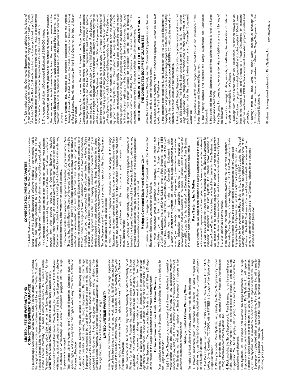 Minuteman UPS MMS760RCT User Manual | Page 2 / 2