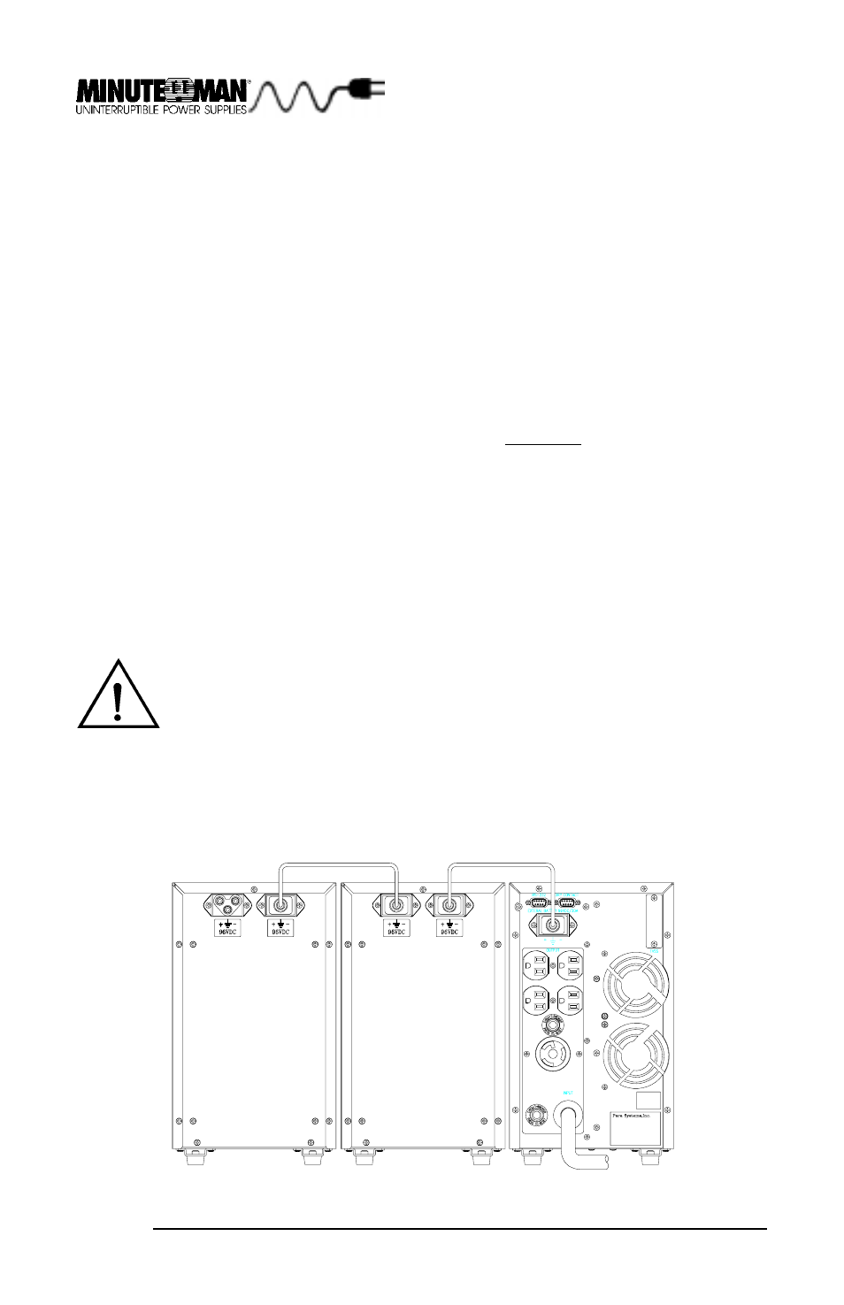 Battery pack connection, Caution | Minuteman UPS MCP 1000i User Manual | Page 18 / 24