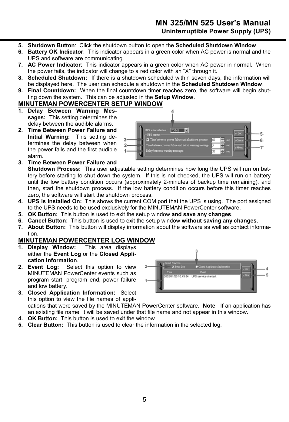 Minuteman UPS MN 325/MN 525 User Manual | Page 7 / 18