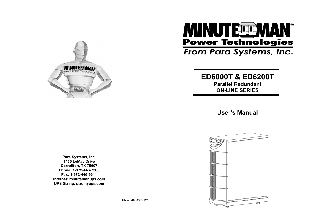 Minuteman UPS ED6000T User Manual | 23 pages