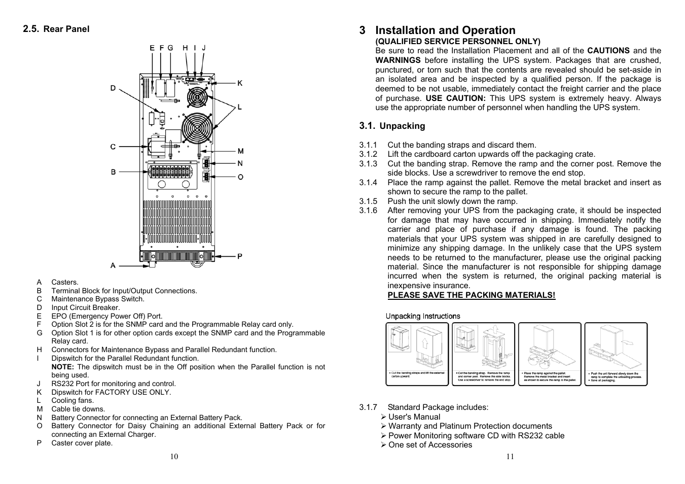 3 installation and operation | Minuteman UPS ED6000T User Manual | Page 7 / 23