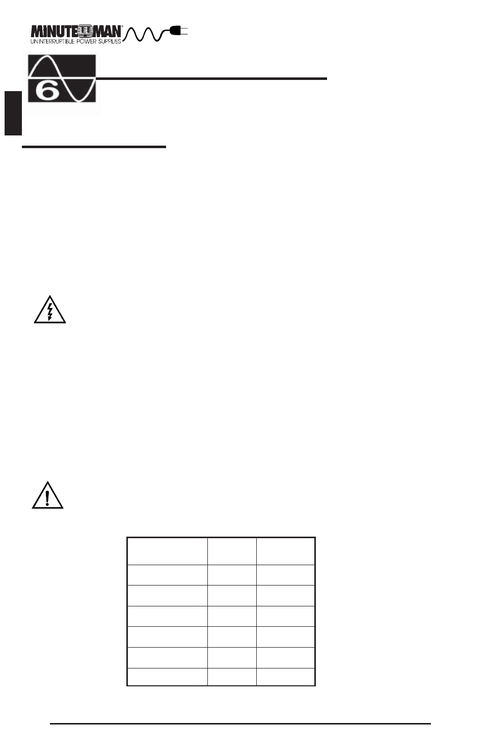 Replacing the battery, Warning, Caution | Minuteman UPS MCP-E User Manual | Page 21 / 32