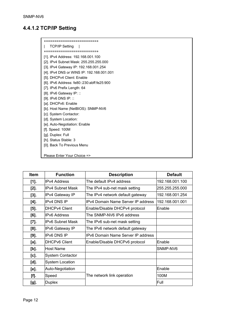 2 tcp/ip setting | Minuteman UPS PARA SYSTEMS SNMP-NV6 User Manual | Page 12 / 43