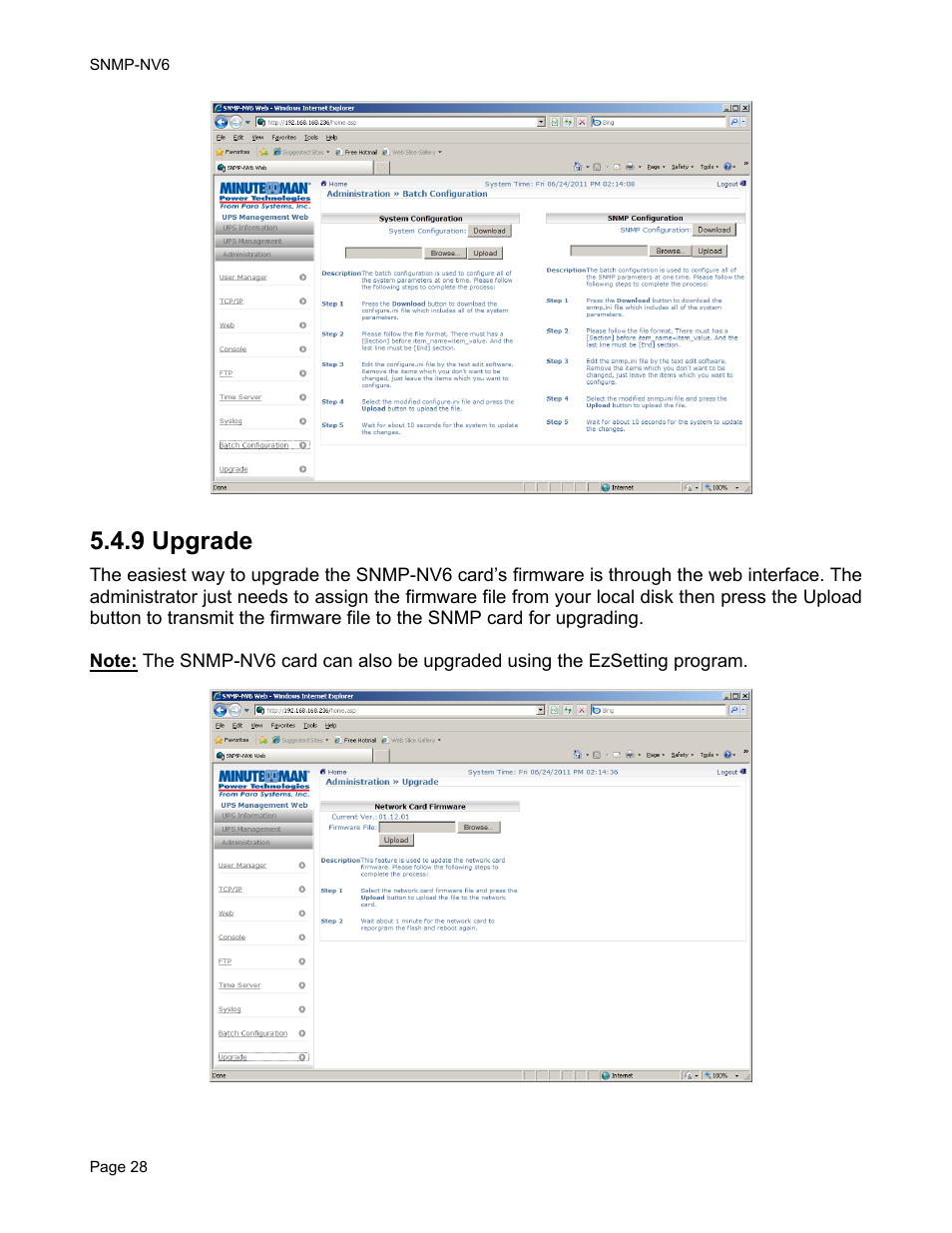 9 upgrade | Minuteman UPS PARA SYSTEMS SNMP-NV6 User Manual | Page 28 / 43