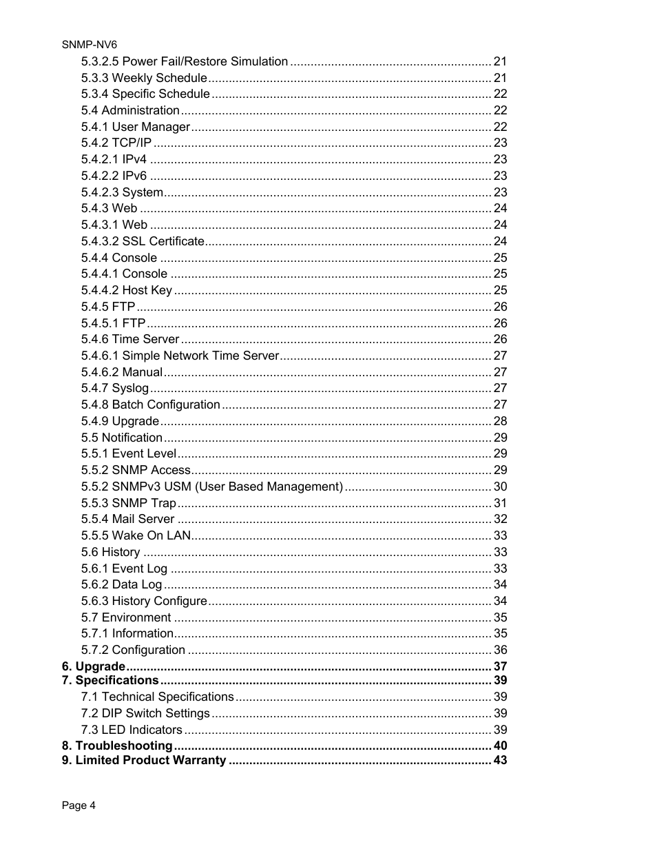 Minuteman UPS PARA SYSTEMS SNMP-NV6 User Manual | Page 4 / 43