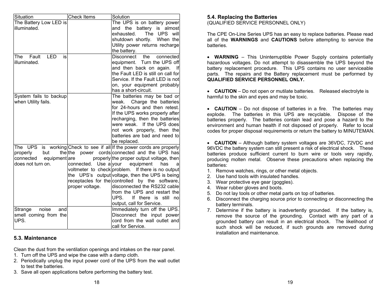 Minuteman UPS CPE 2000 User Manual | Page 11 / 17