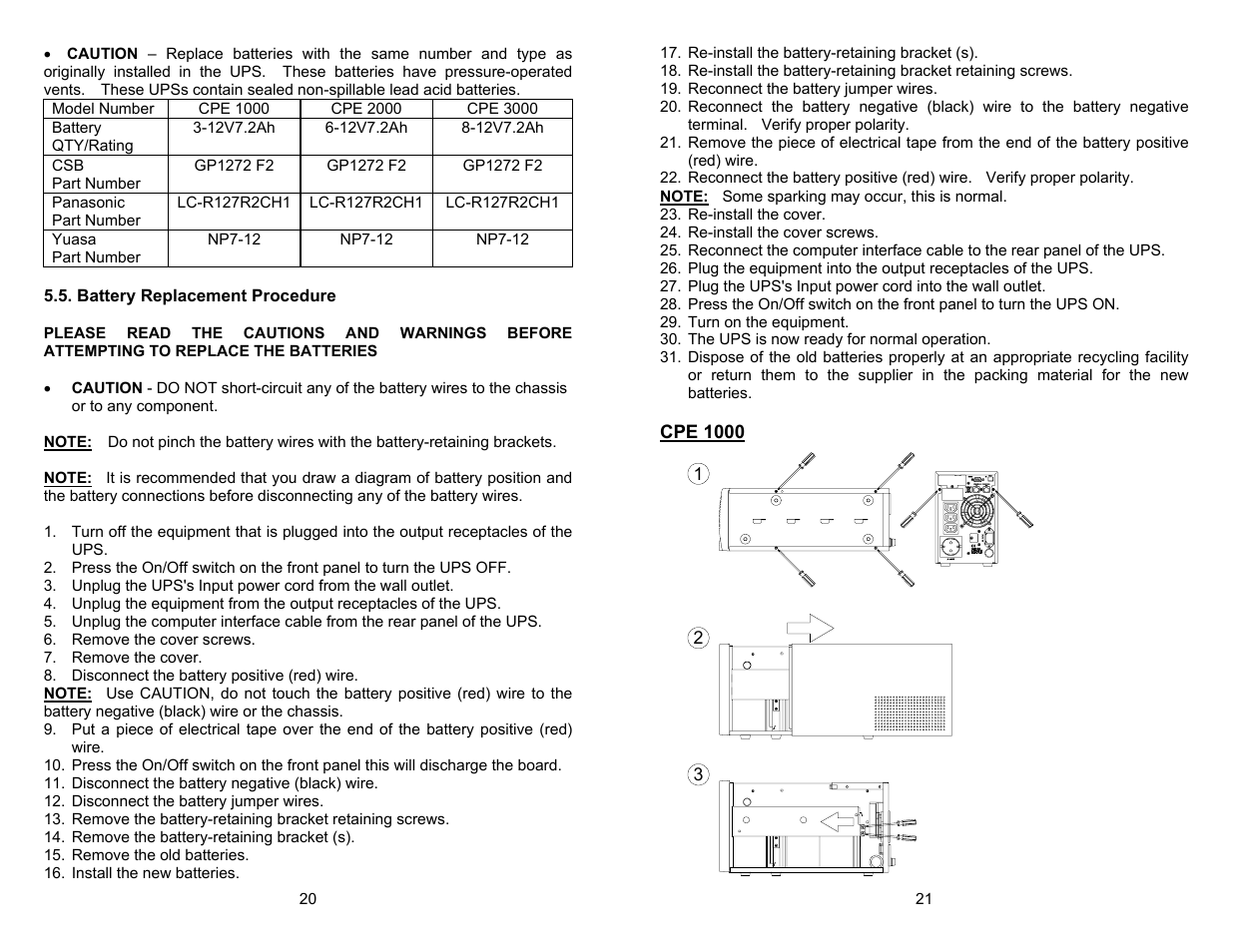 Minuteman UPS CPE 2000 User Manual | Page 12 / 17