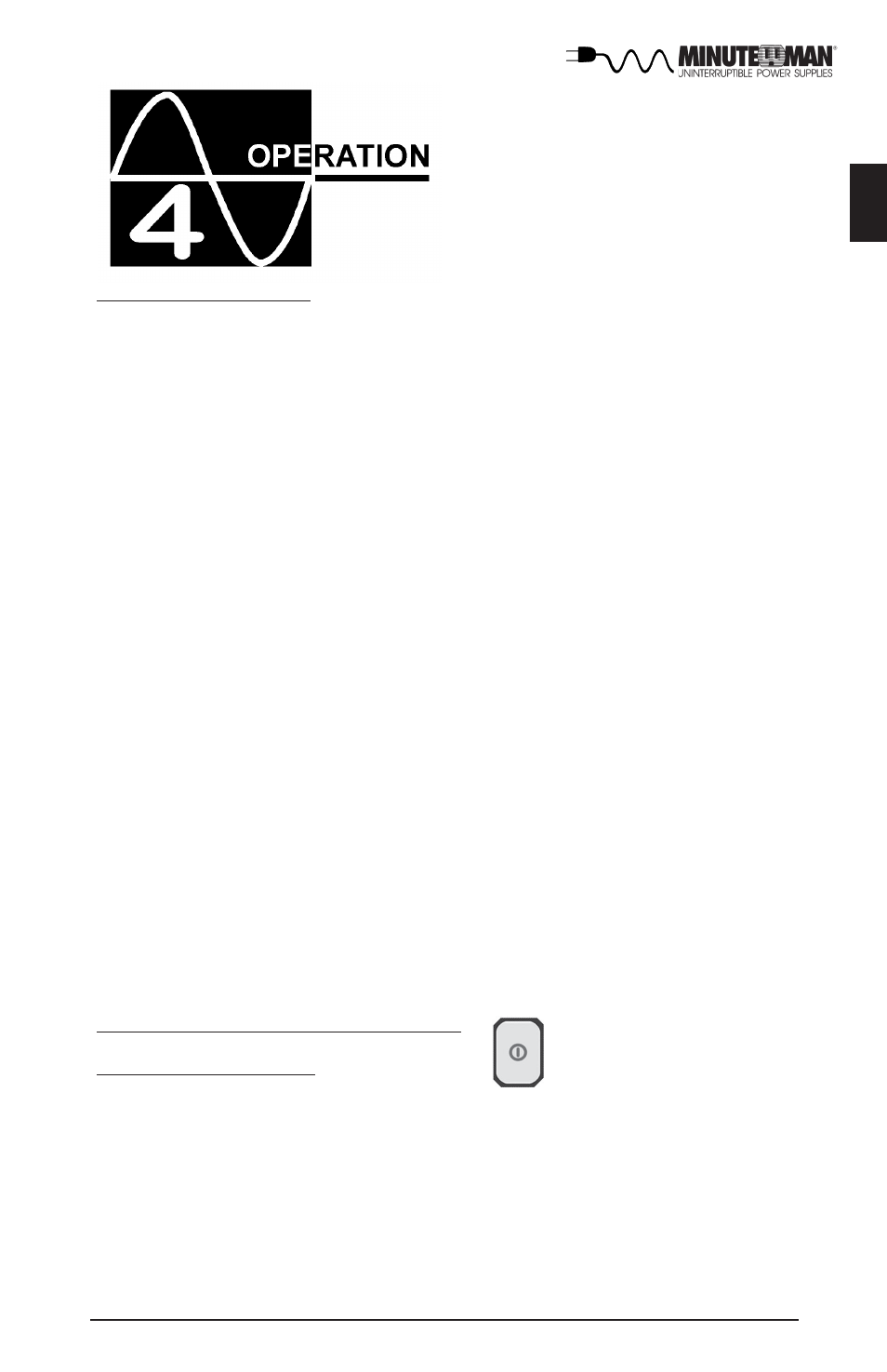 Turning the unit on/off | Minuteman UPS Enterprise Plus Series User Manual | Page 16 / 32