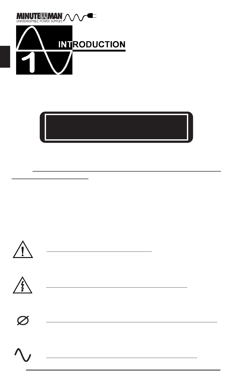 Minuteman UPS Enterprise Plus Series User Manual | Page 3 / 32