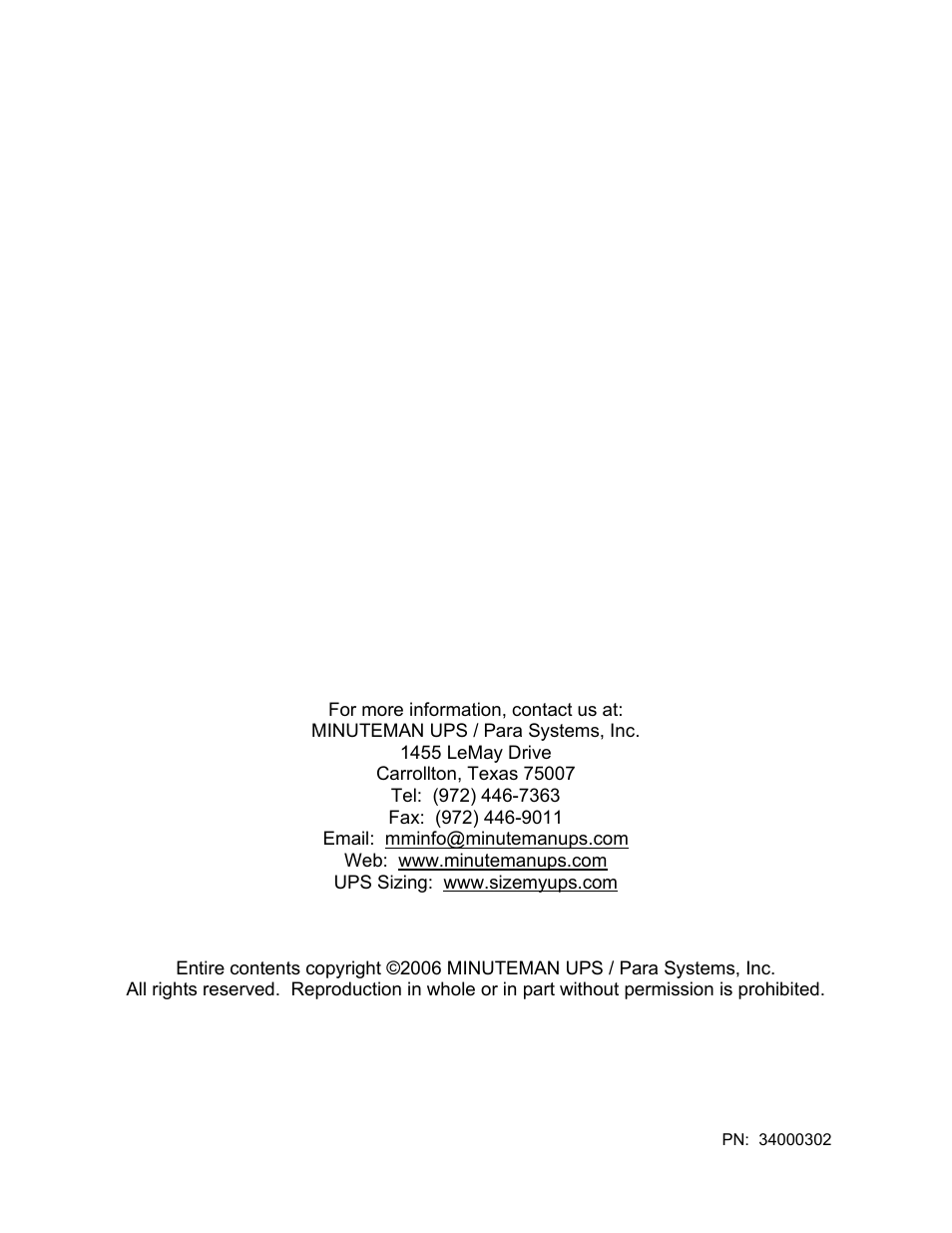 Minuteman UPS MM-AVR User Manual | Page 12 / 12