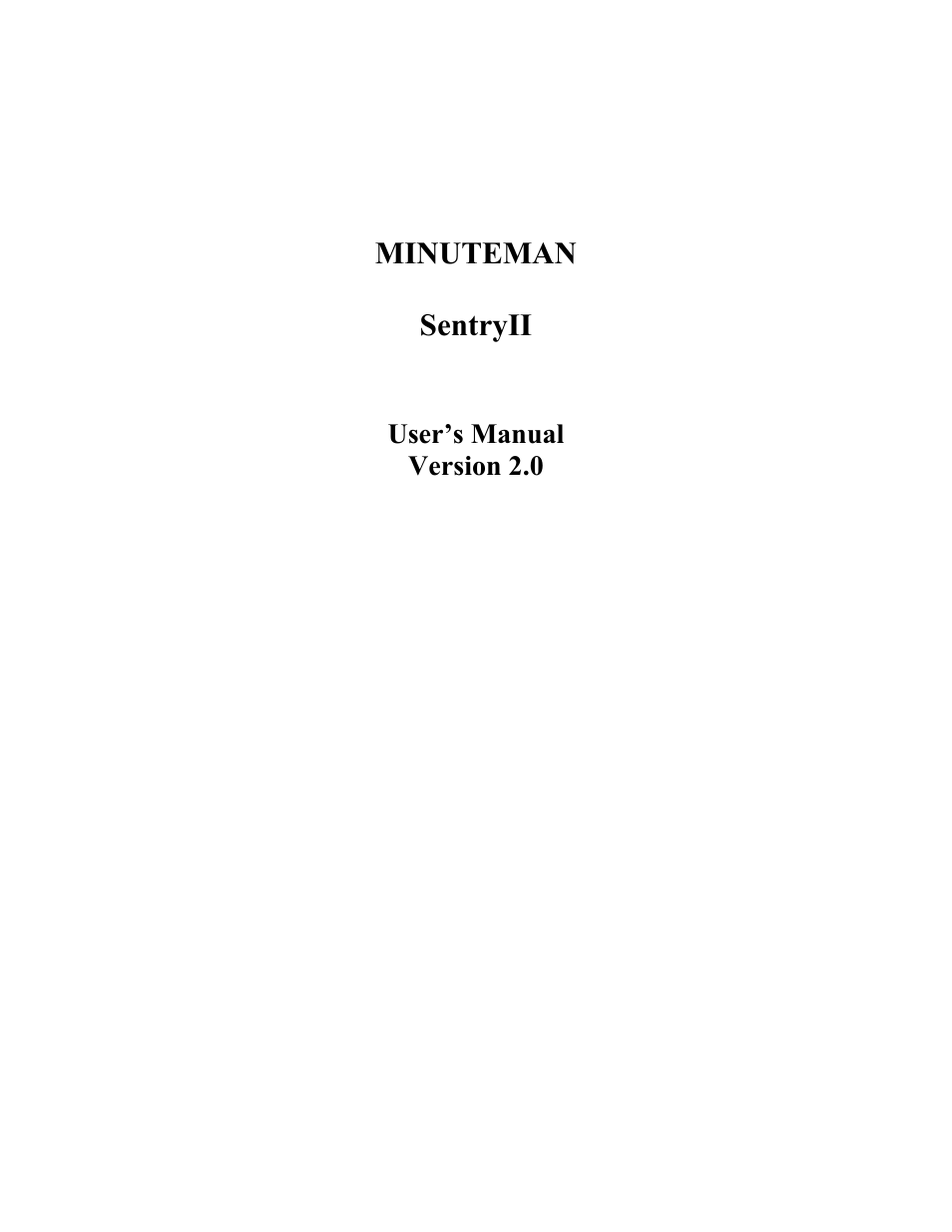 Minuteman UPS SentryII UPS User Manual | 37 pages