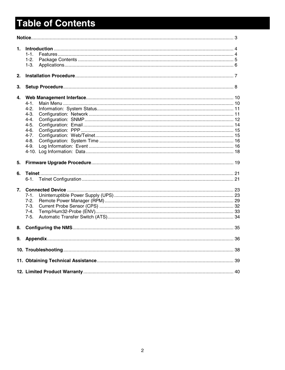 Minuteman UPS SNMP-32 Series User Manual | Page 2 / 40