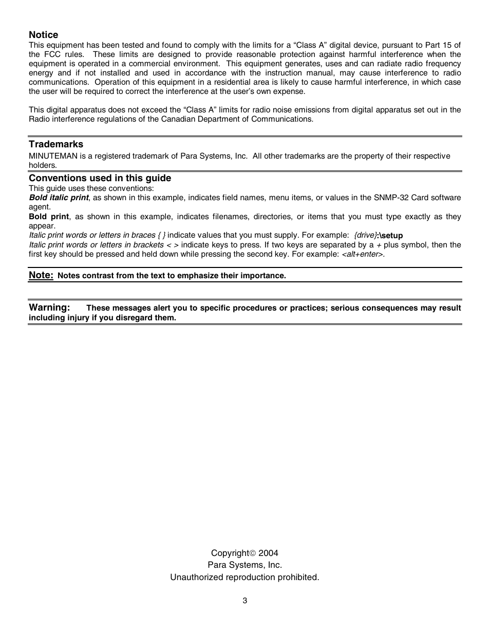 Minuteman UPS SNMP-32 Series User Manual | Page 3 / 40