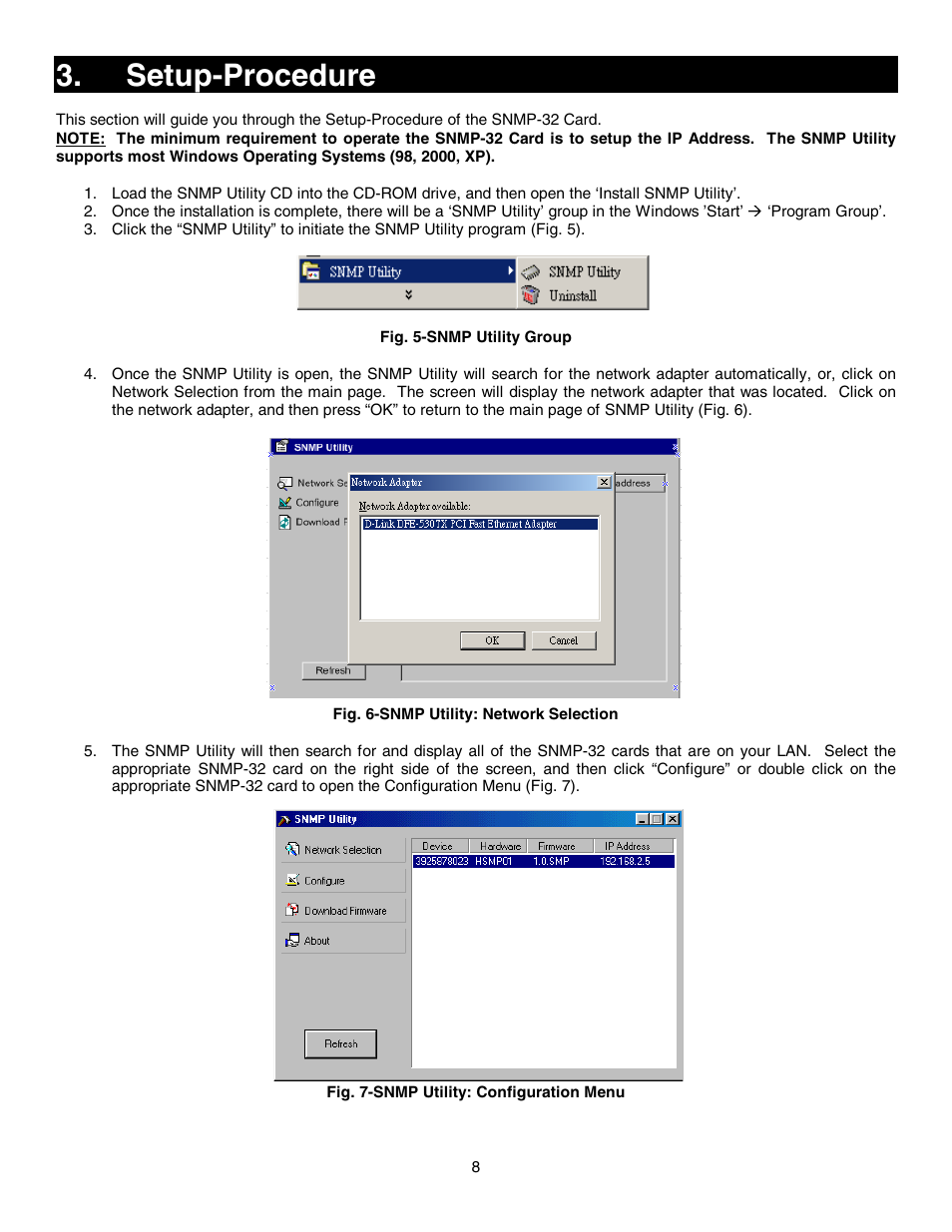 Setup-procedure | Minuteman UPS SNMP-32 Series User Manual | Page 8 / 40