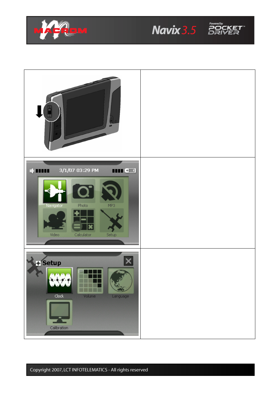 Getting started | Macrom 3.5 User Manual | Page 9 / 19