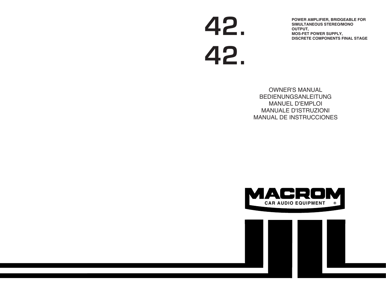 Macrom 42.26 User Manual | 37 pages