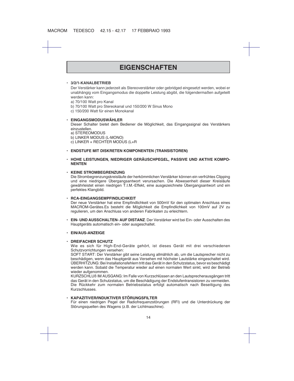 Eigenschaften | Macrom 42.26 User Manual | Page 13 / 37