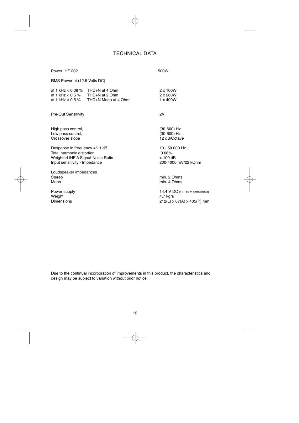 Technical data | Macrom Syn Tech 2.100x User Manual | Page 10 / 30