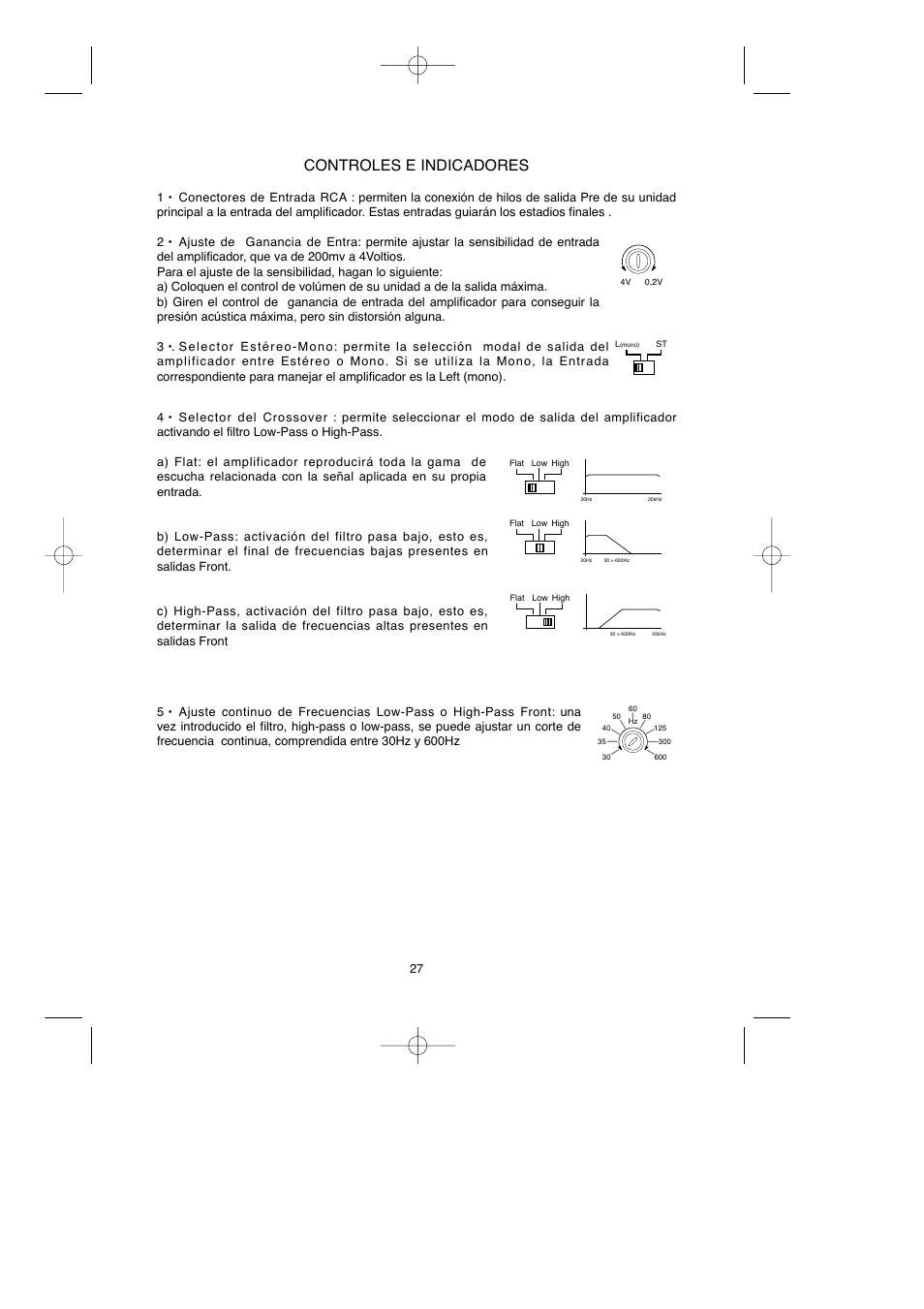 Controles e indicadores | Macrom Syn Tech 2.100x User Manual | Page 27 / 30