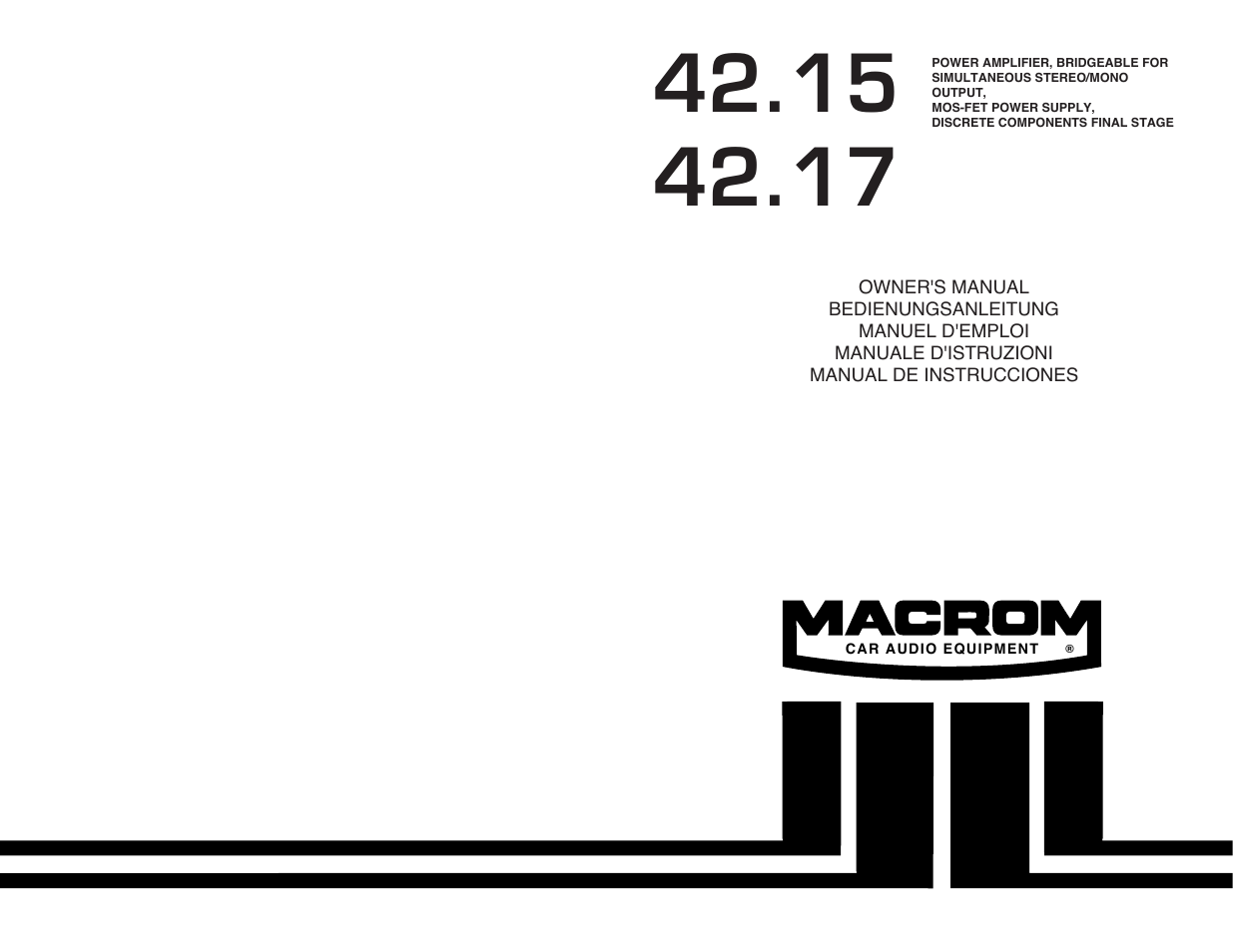 Macrom 42.15 User Manual | 37 pages