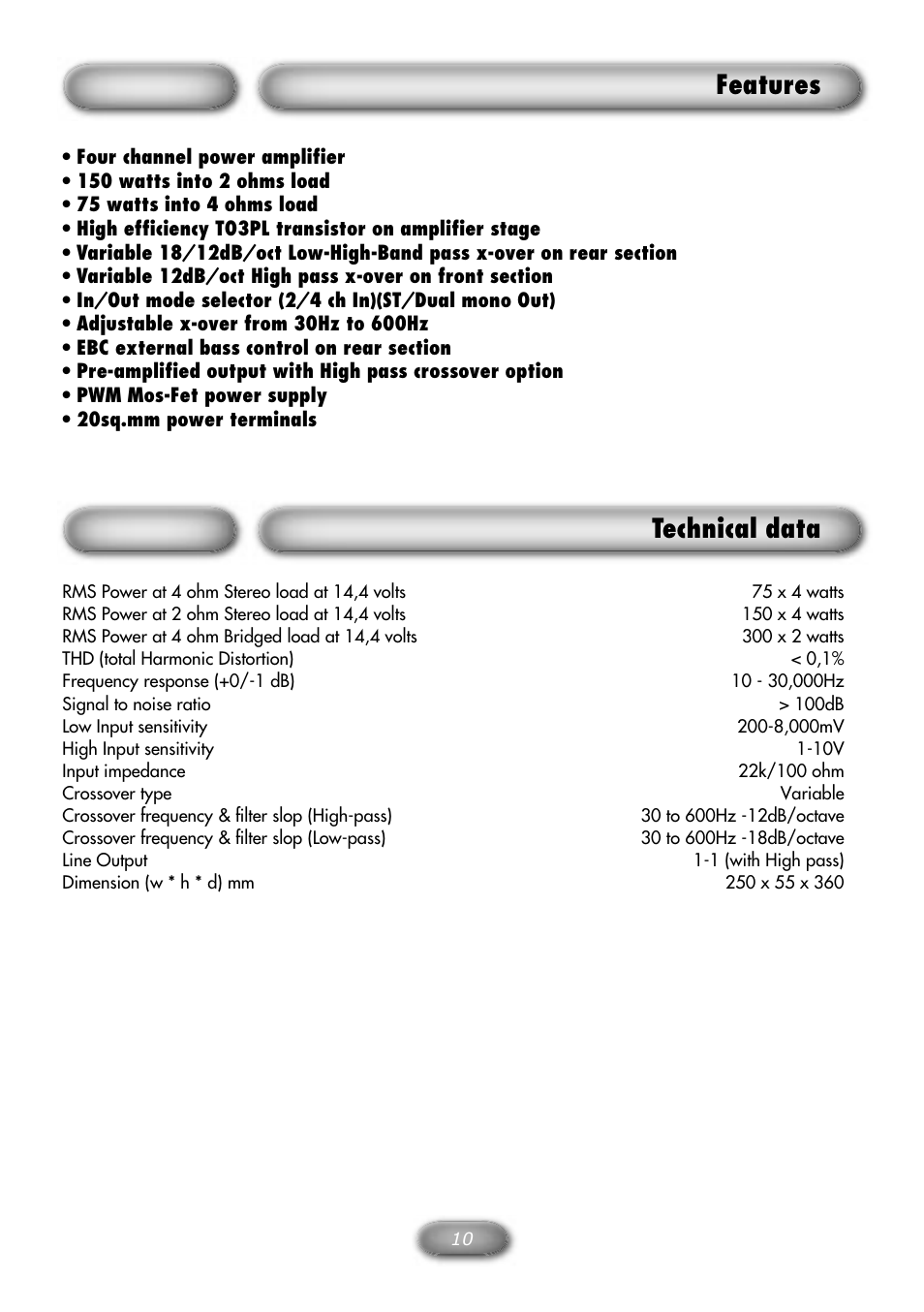 Features, Technical data | Macrom M1A.4150 User Manual | Page 11 / 12