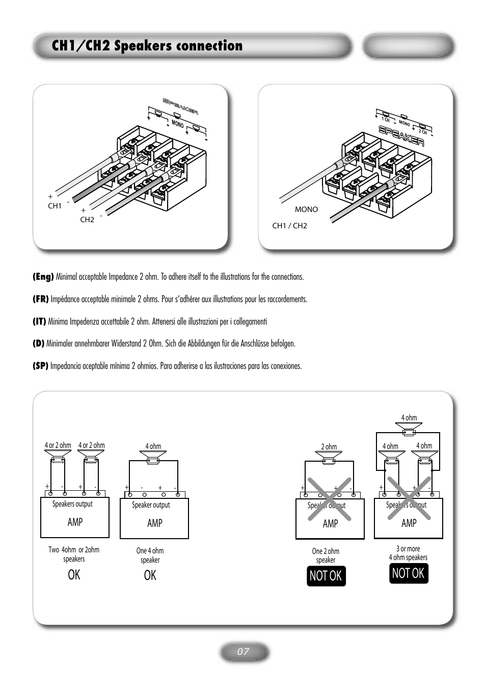 Ch1/ch2 speakers connection | Macrom M2A.490 User Manual | Page 8 / 12