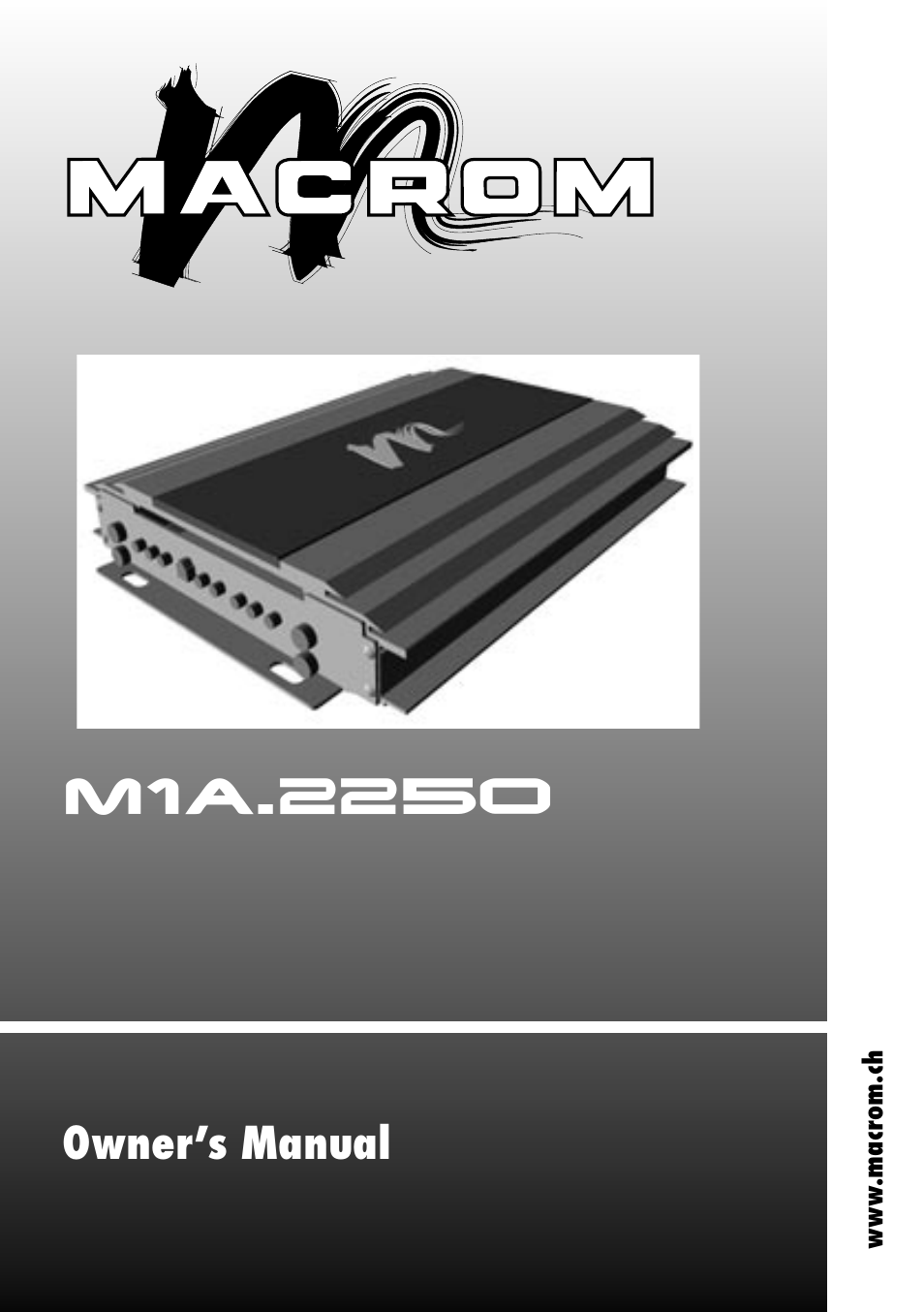 Owner’s manual | Macrom M1A.2250 User Manual | Page 2 / 8
