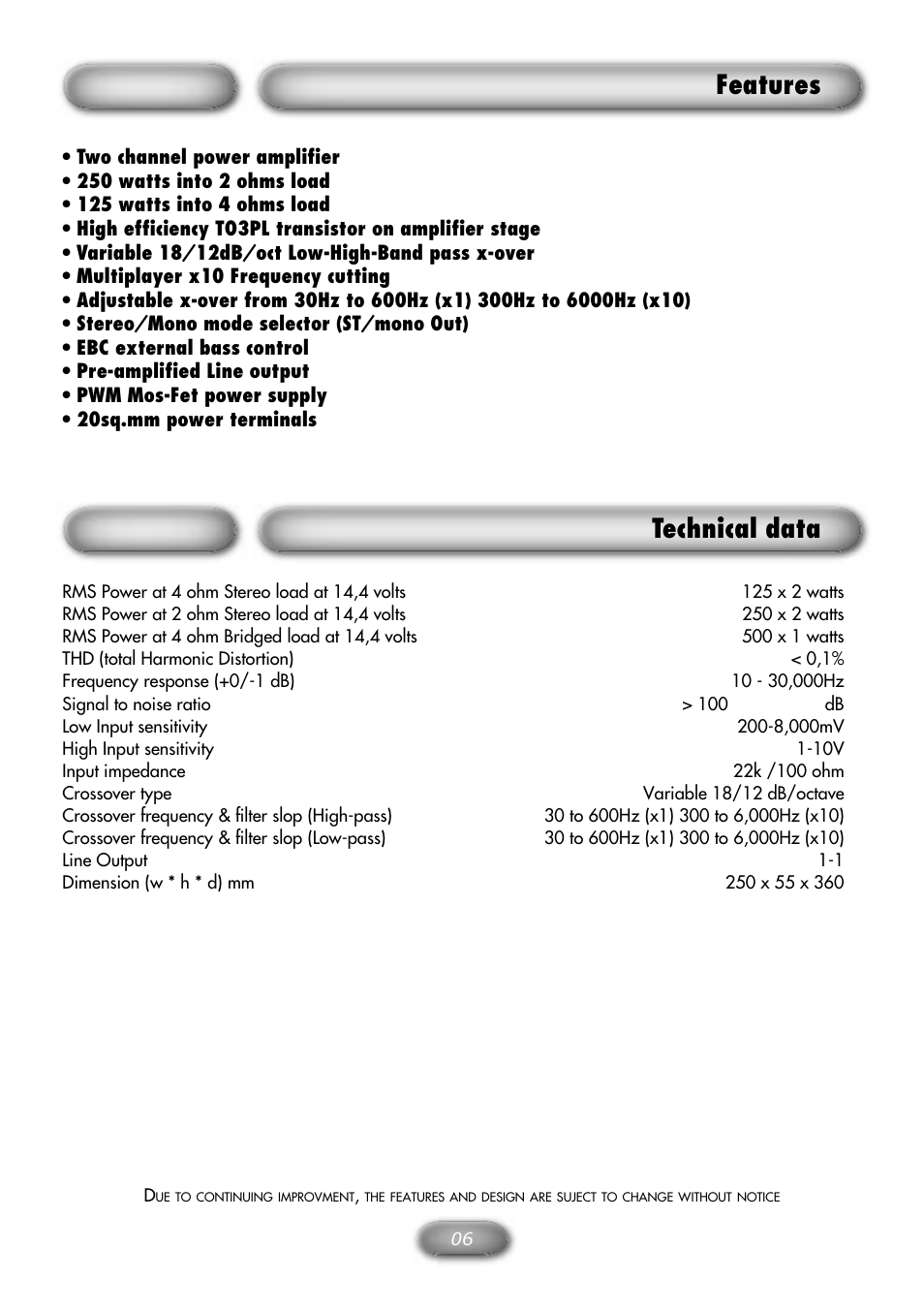 Features, Technical data | Macrom M1A.2250 User Manual | Page 4 / 8