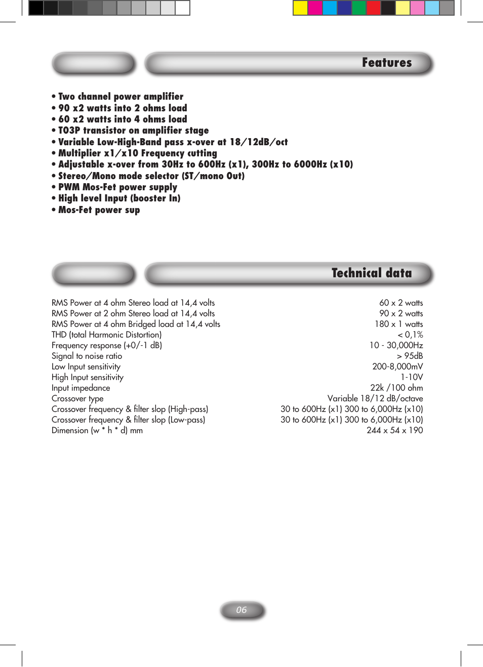 Features, Technical data | Macrom M2A.2000 User Manual | Page 3 / 7