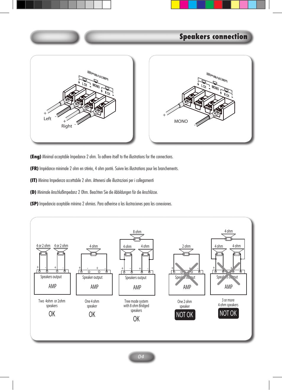 Speakers connection | Macrom M2A.2000 User Manual | Page 5 / 7