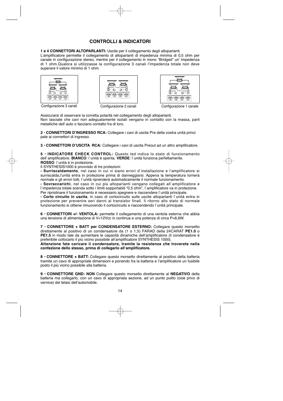 Controlli & indicatori | Macrom 1000 User Manual | Page 18 / 25