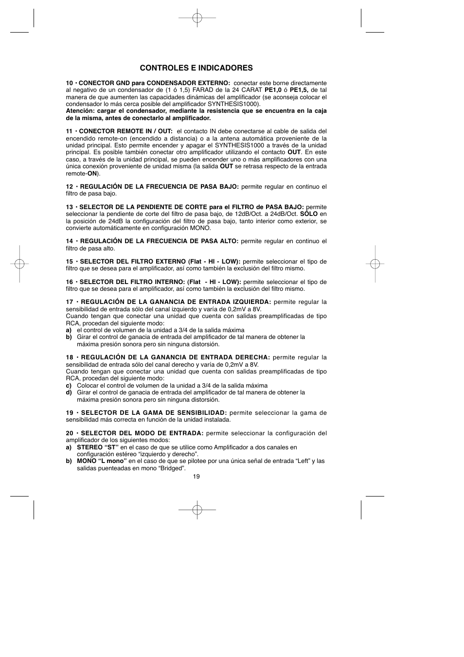 Controles e indicadores | Macrom 1000 User Manual | Page 23 / 25