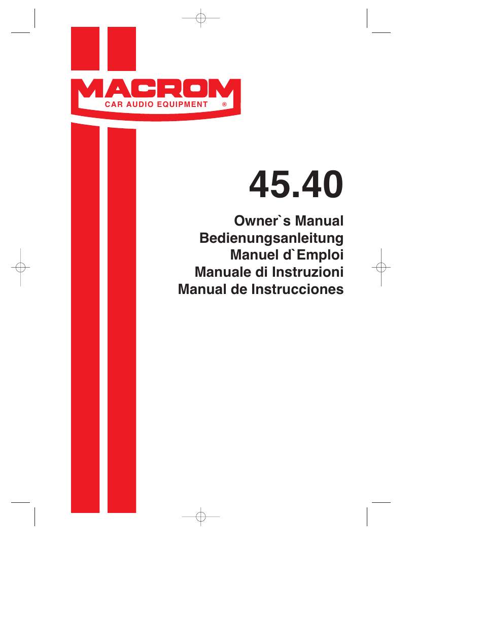 Macrom 45.40 User Manual | 31 pages