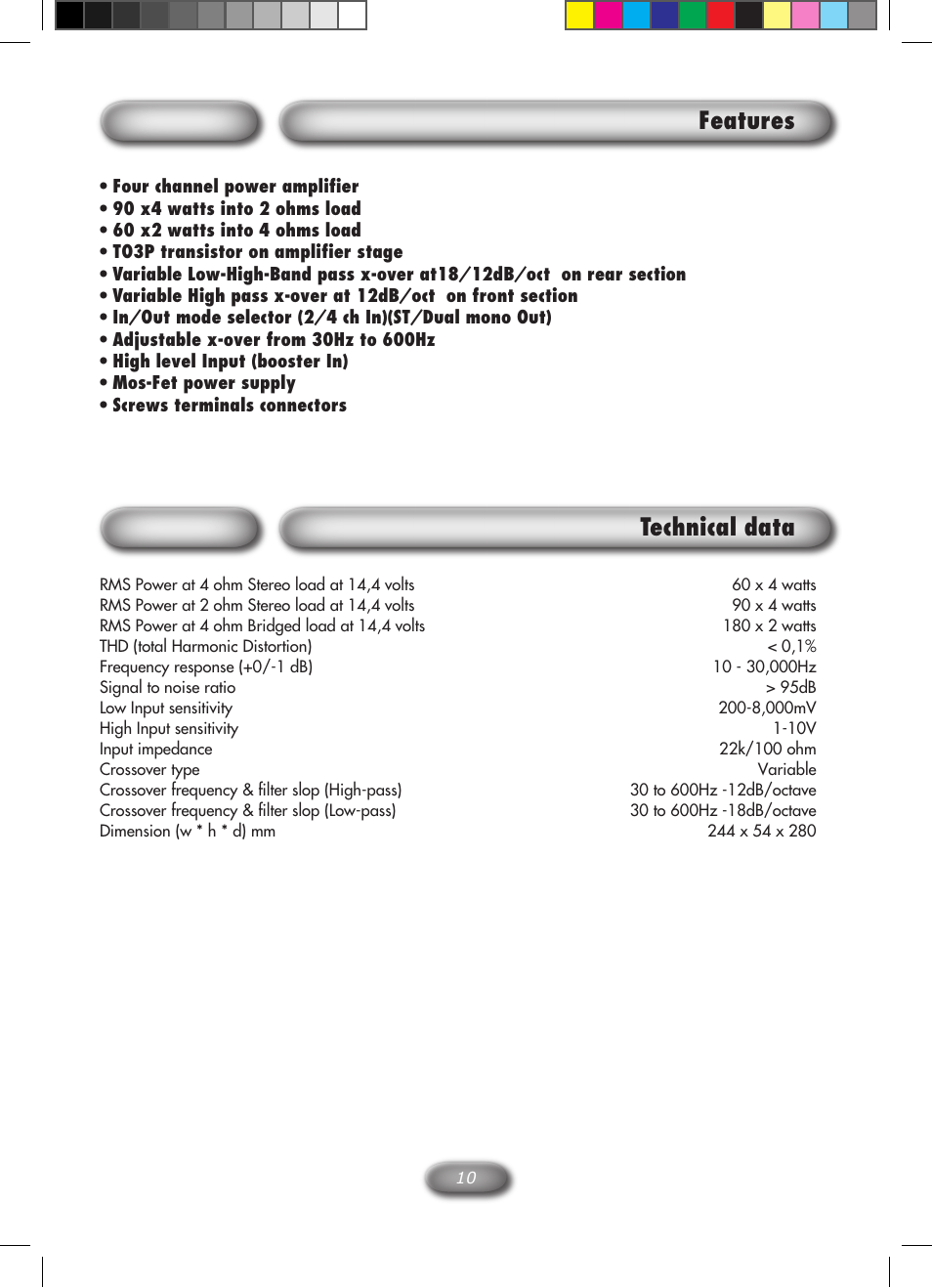 Features, Technical data | Macrom M2A.4000 User Manual | Page 11 / 11