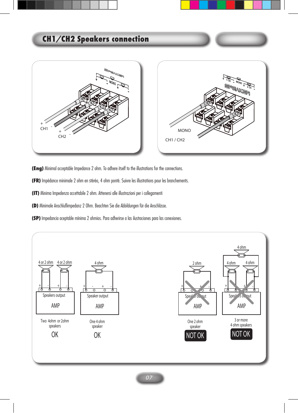 Ch1/ch2 speakers connection | Macrom M2A.4000 User Manual | Page 8 / 11