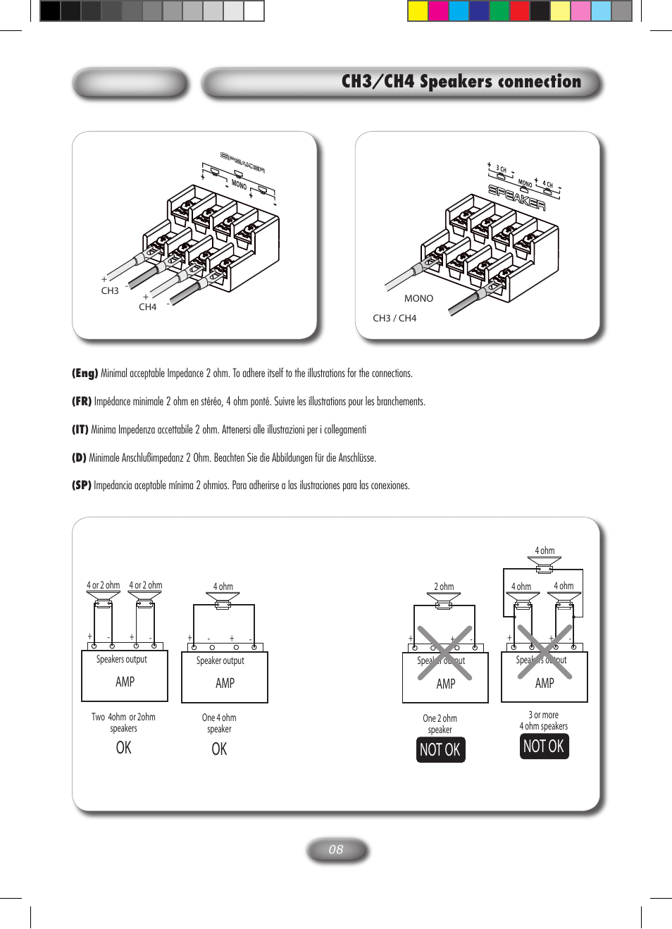 Ch3/ch4 speakers connection | Macrom M2A.4000 User Manual | Page 9 / 11