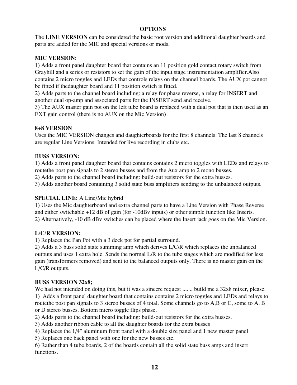 Manley 16 x 2 TUBE MIXER 2000 - 2002 up to 106 User Manual | Page 12 / 22