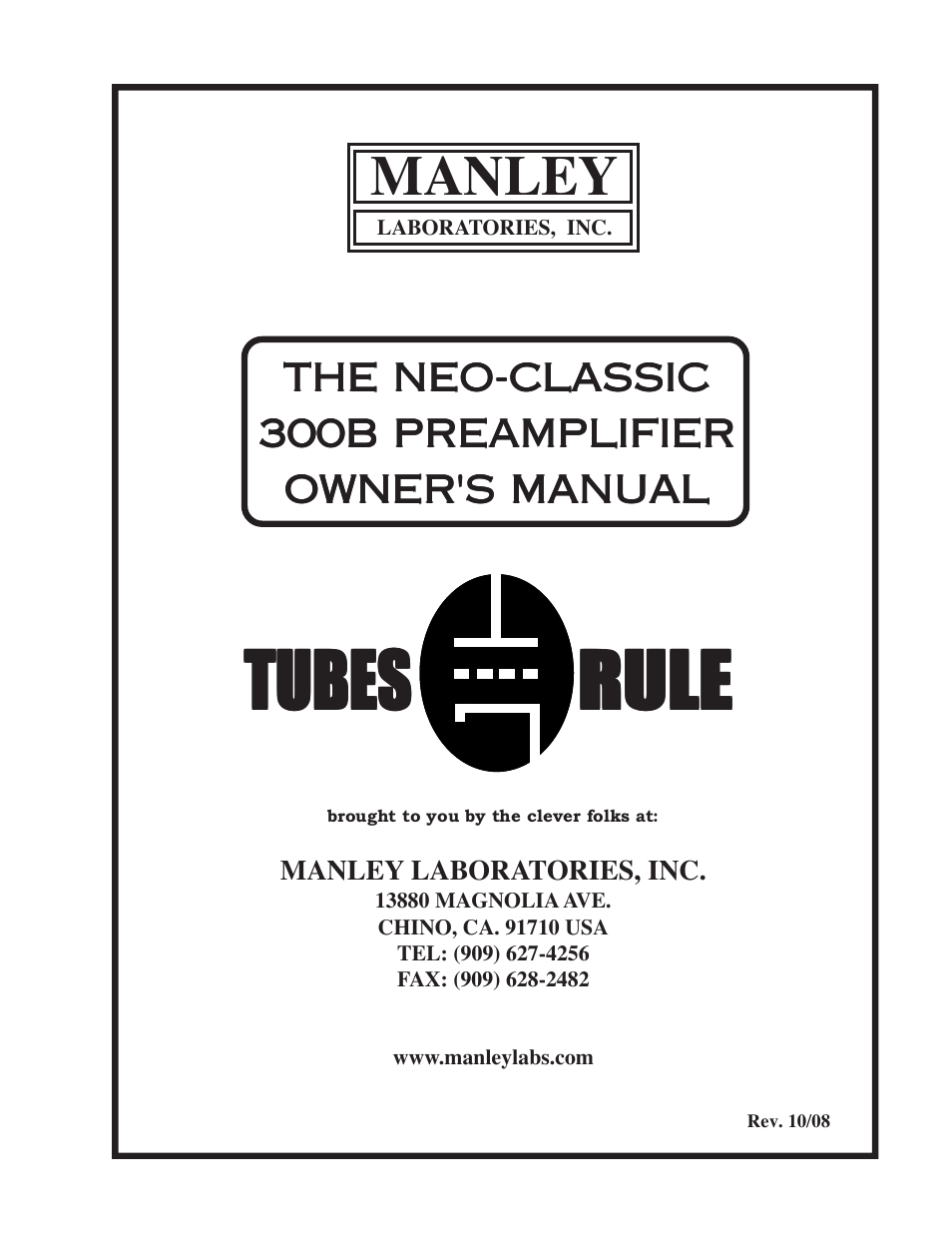 Manley Neo-Classic 300B Preamplifier 2002 - 2008 User Manual | 12 pages