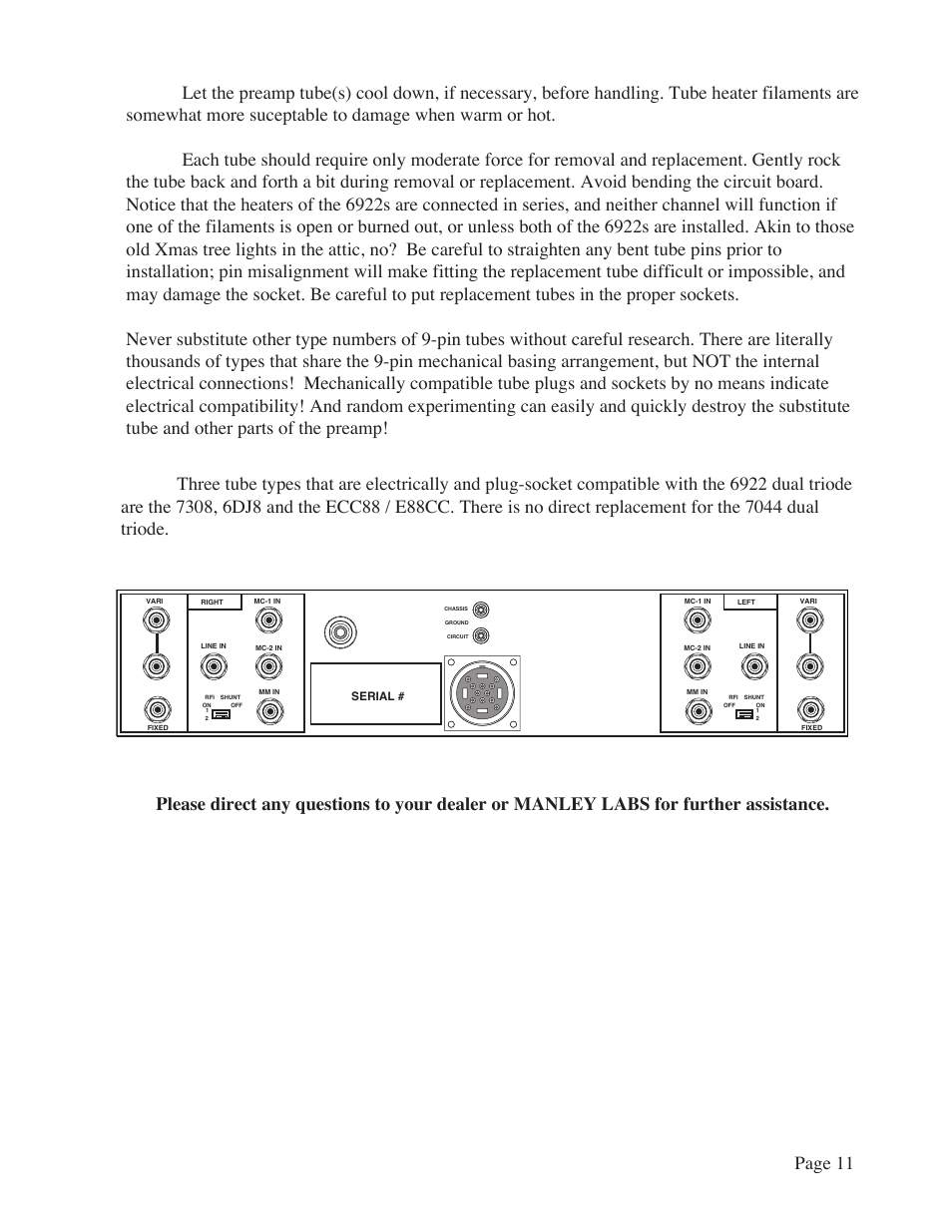 Manley Labs MM/MC GRAMOPHONE CARTRIDGE PREAMPLIFIER User Manual | Page 11 / 16