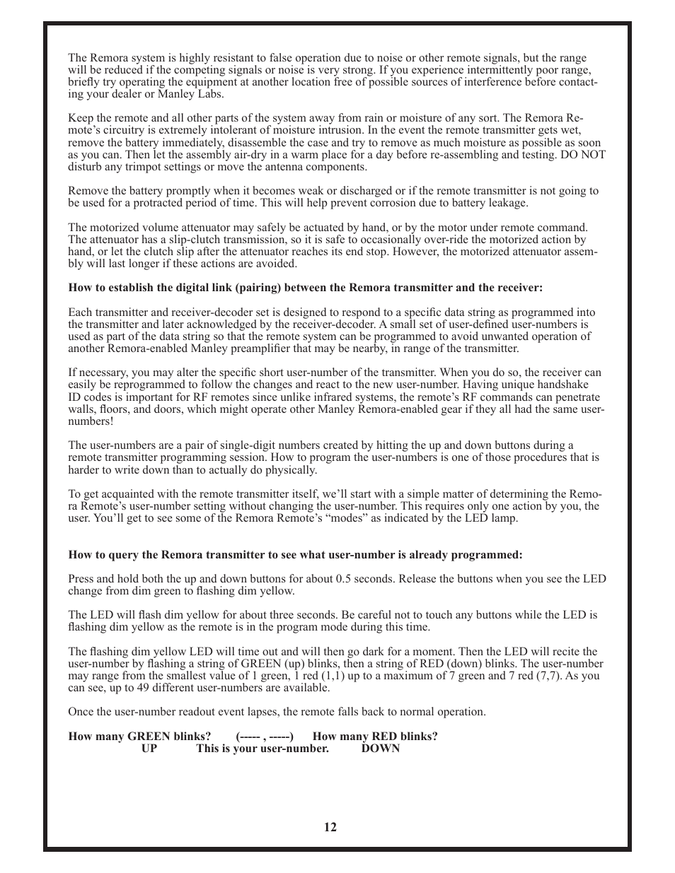 Manley Neo-Classic 300B RC Preamplifier 2008 - present User Manual | Page 12 / 14
