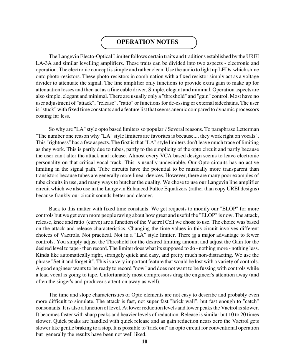 Manley Labs Langevin Dual Vocal Combo User Manual | Page 10 / 20