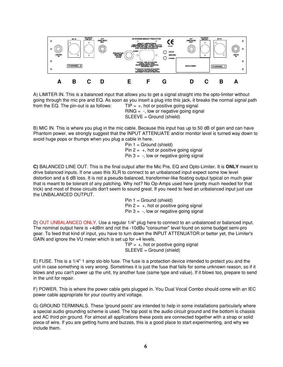 Manley Labs Langevin Dual Vocal Combo User Manual | Page 6 / 20