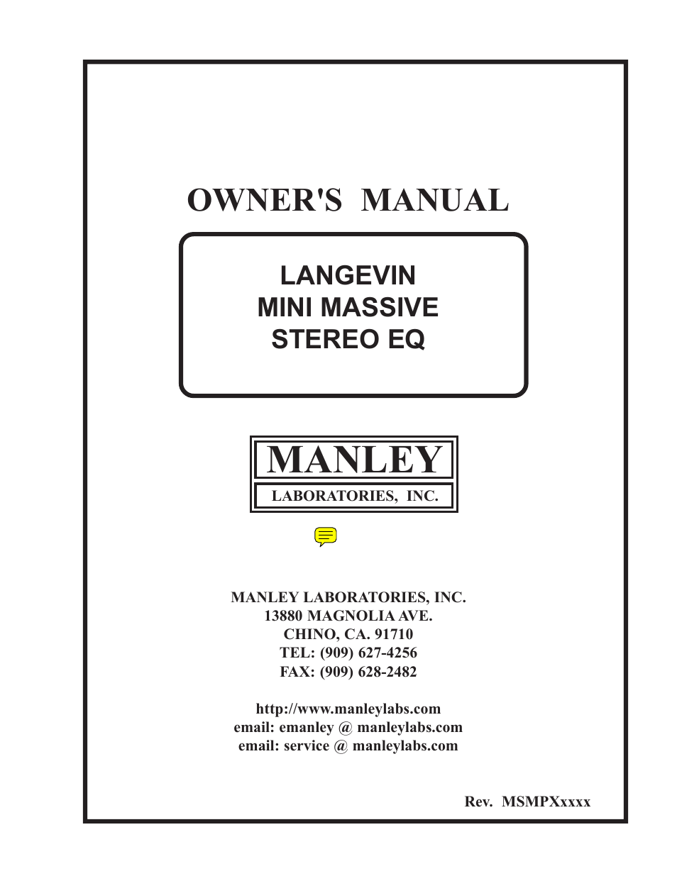 Manley Labs STEREO EQ User Manual | 34 pages