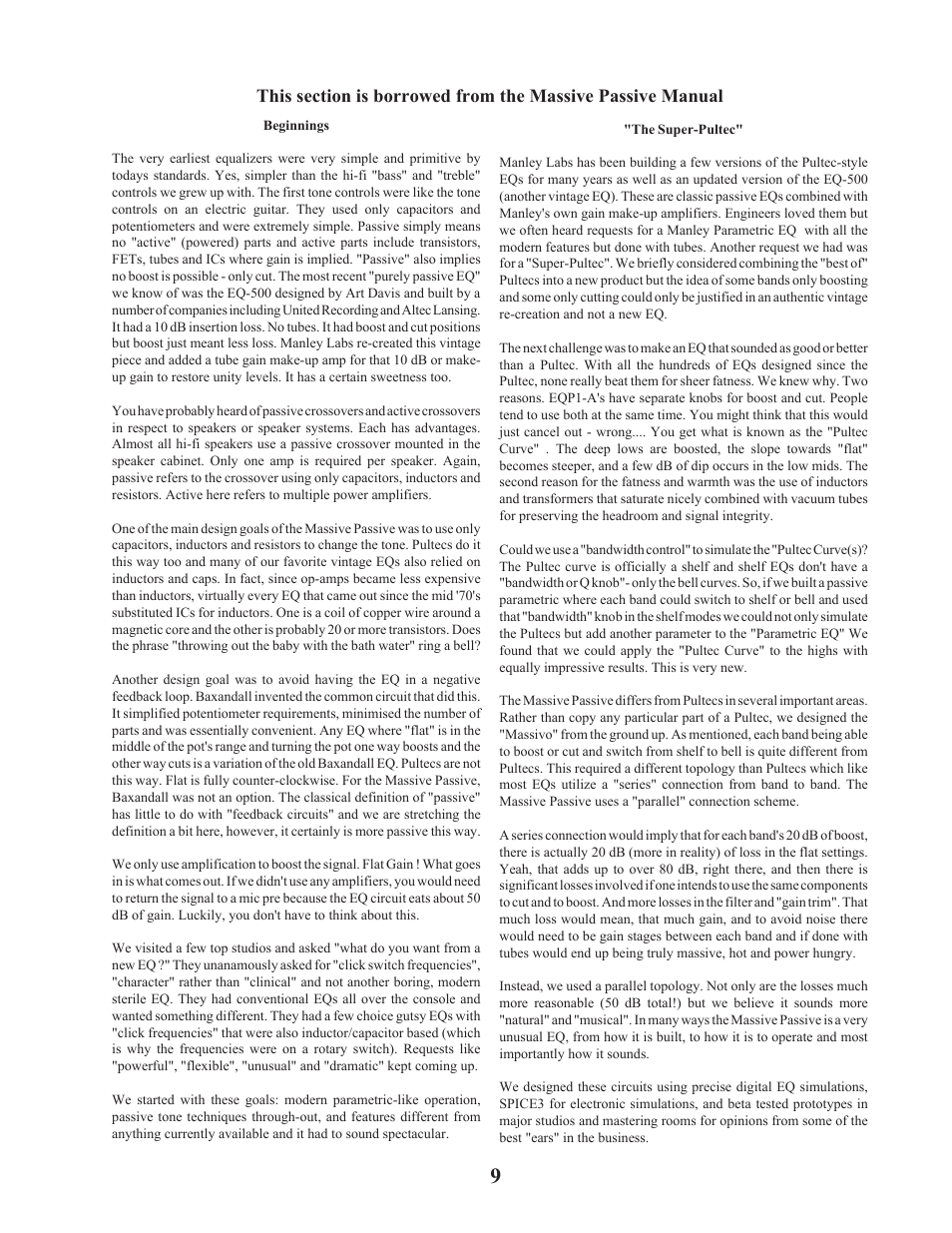 Manley Labs STEREO EQ User Manual | Page 10 / 34