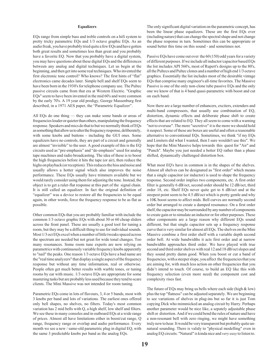 Manley Labs STEREO EQ User Manual | Page 19 / 34