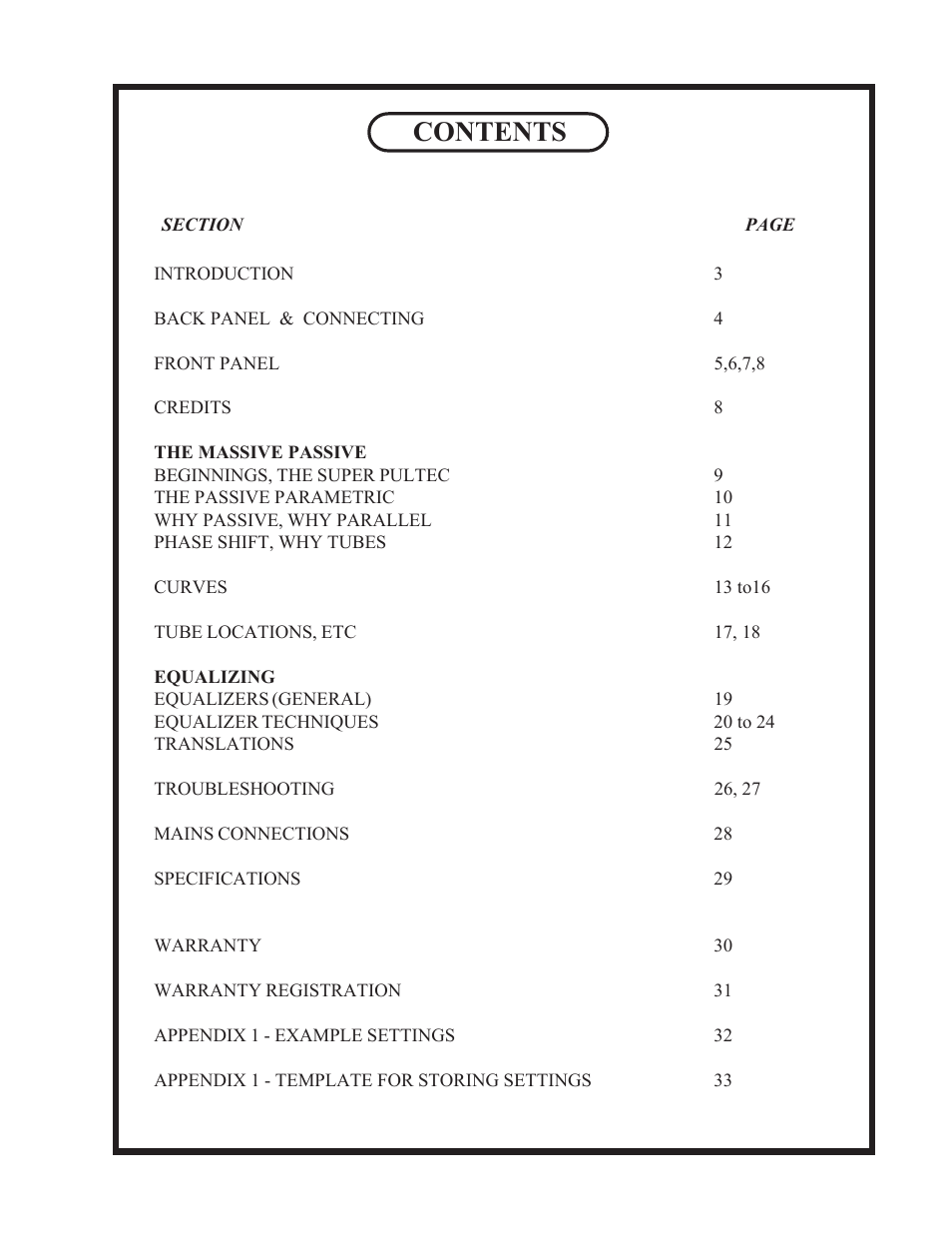 Manley Labs STEREO EQ User Manual | Page 2 / 34