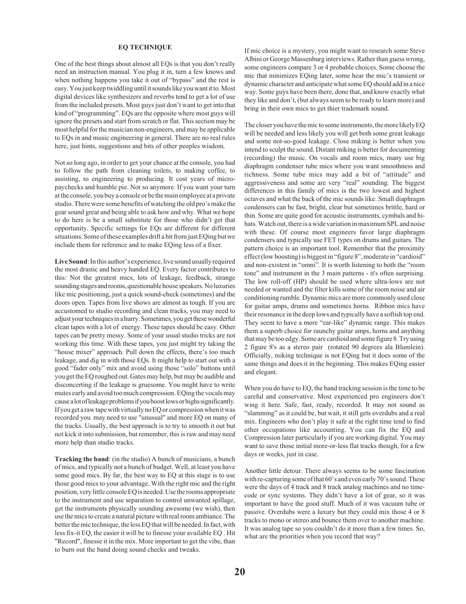 Manley Labs STEREO EQ User Manual | Page 20 / 34