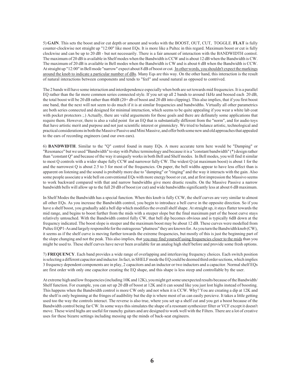 Manley Labs STEREO EQ User Manual | Page 6 / 34