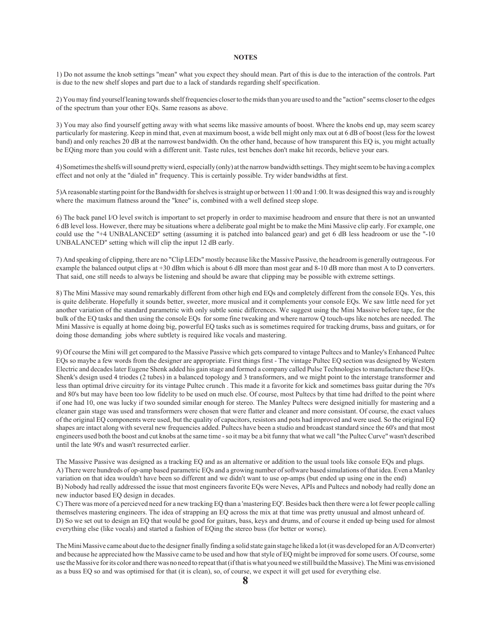 Manley Labs STEREO EQ User Manual | Page 7 / 34