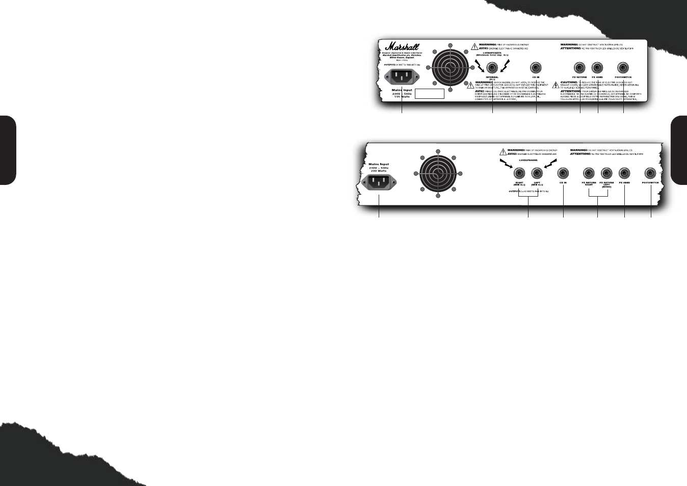Rear panel features | Marshall Amplification MG50DFX User Manual | Page 4 / 6